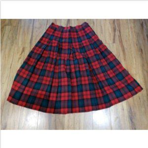Pendleton Red Plaid Kilt Long Skirt Women Size 14